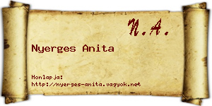Nyerges Anita névjegykártya